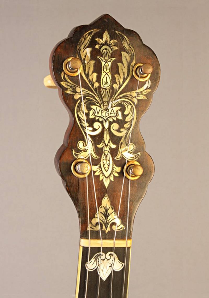 Tête du banjo Vega Vegaphone modèle Soloist de 1927.